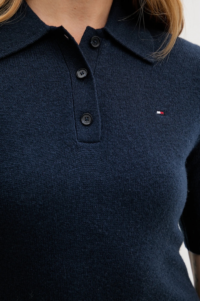 Tommy Hilfiger sukienka wełniana WW0WW46436 granatowy