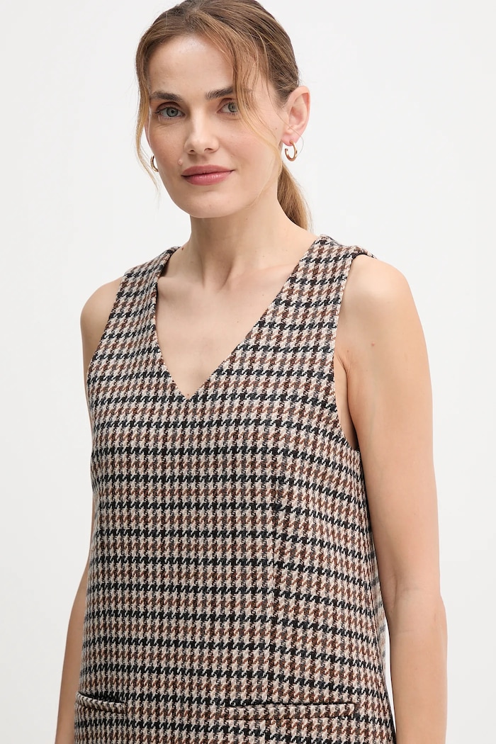 Вълнена рокля Tommy Hilfiger WW0WW48267 кафяв