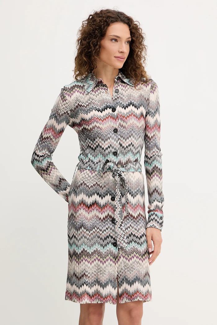 Obleka Missoni Vzorčasti črna DS25WG09.BR012G