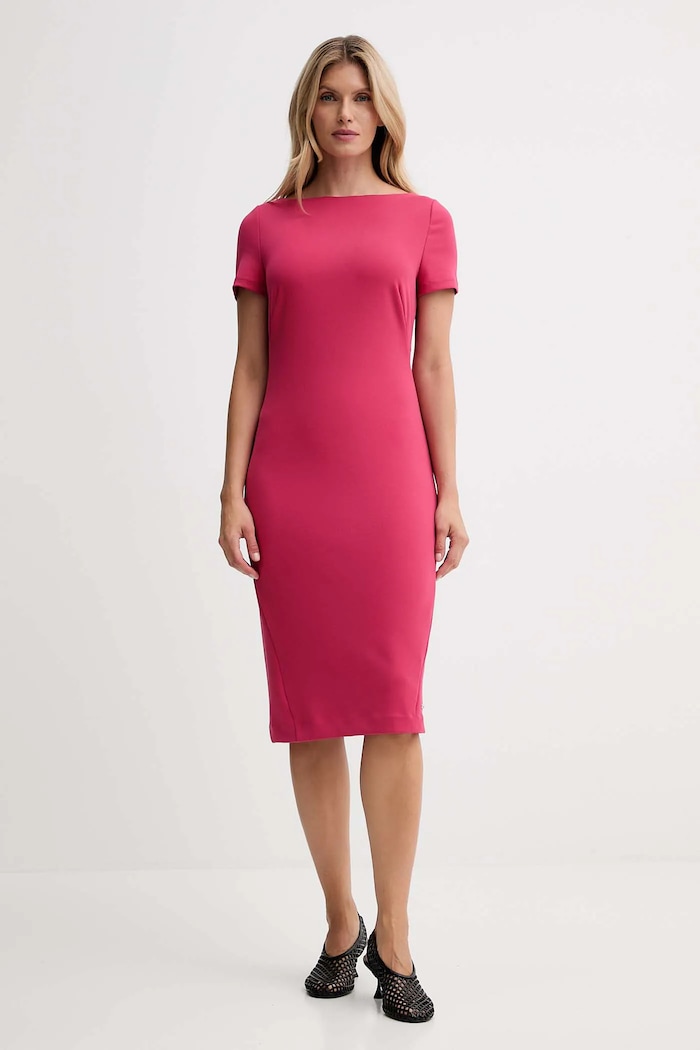 Obleka Calvin Klein Z elastanom roza LV044D063G
