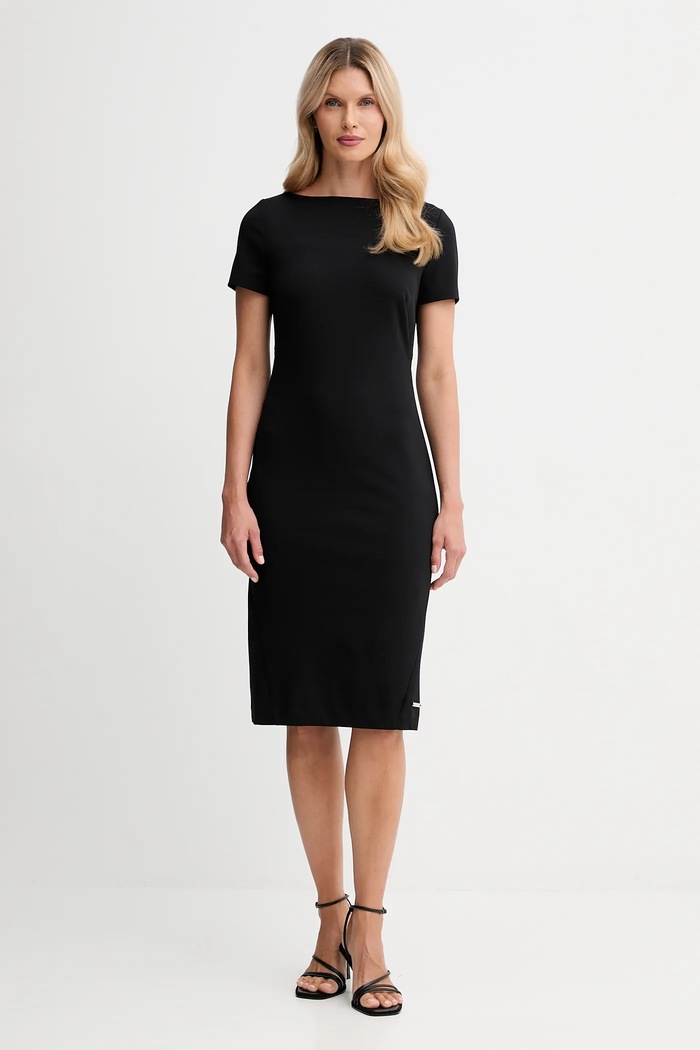 Calvin Klein sukienka z elastanem czarny LV044D063G