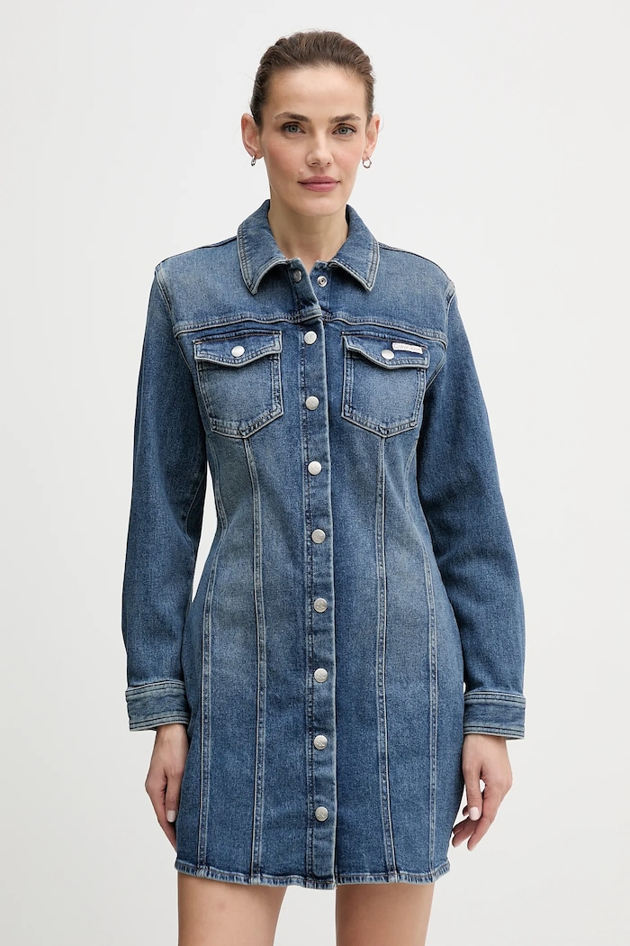 Calvin Klein Jeans farmerruha galléros kék LV047D774G