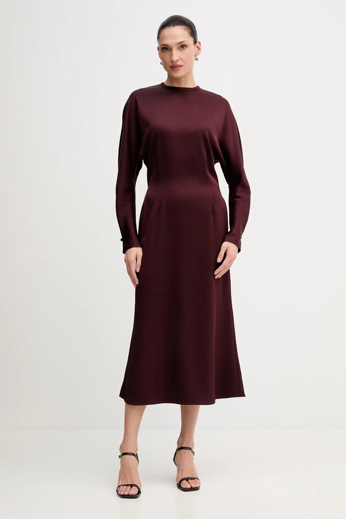 Filippa K sukienka midi bordowy 31947.FK