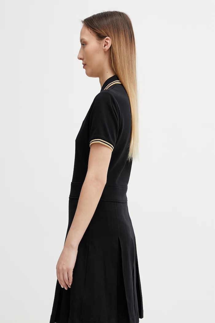 Fred Perry vestito liscio in cotone D1177 nero SS26