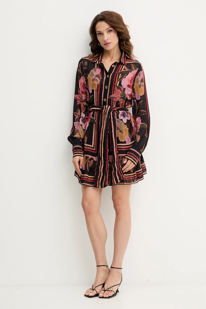 Φόρεμα Farm Rio 340071 μαύρο AW25