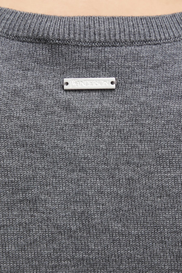 JW Anderson vestito con lana Tie Detail Sleeveless KW1445.YN0320 grigio