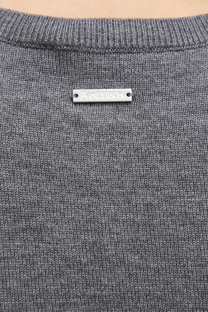 JW Anderson vestito con lana Tie Detail Sleeveless KW1445.YN0320 grigio