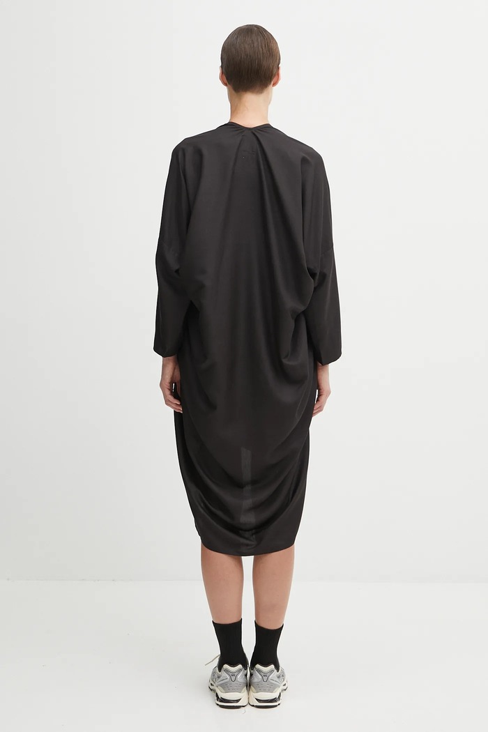 Clothing Visvim silk dress ruana dress l/s 325105017004 black