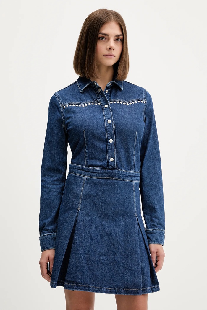 Karl Lagerfeld Jeans sukienka jeansowa casual granatowy A4W13002