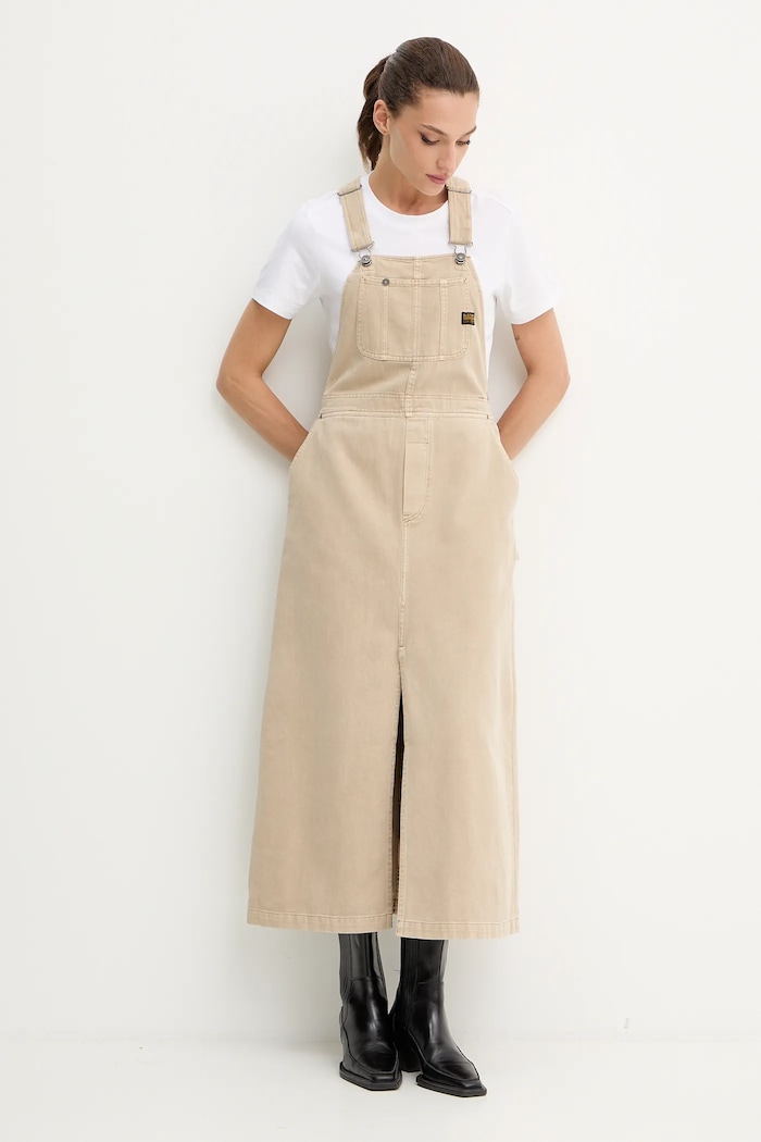 Džínové šaty G-Star Dungaree D26965.E078 béžová AW25