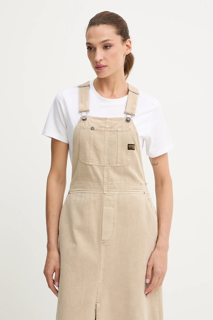 Džínové šaty G-Star Dungaree D26965.E078 béžová
