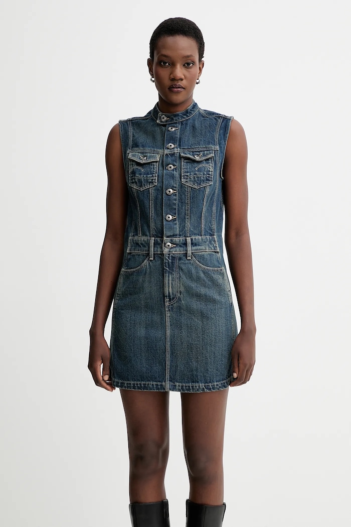 Джинсова сукня G-Star 0 Moto Slim casual блакитний D27698.D577