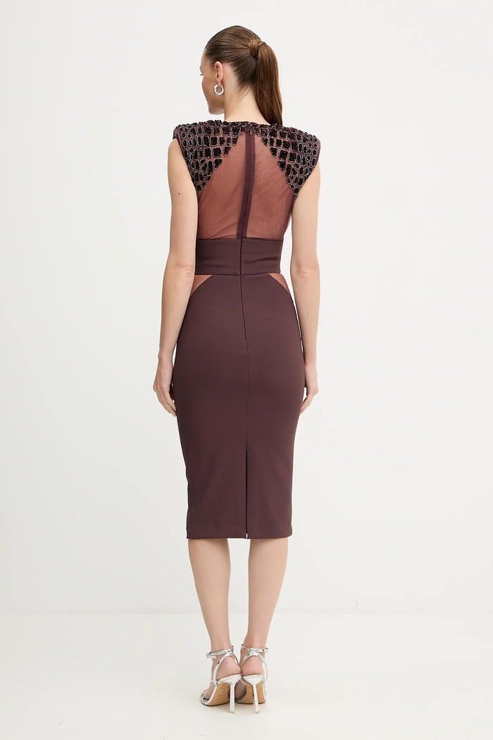 Oblečenie Šaty Elisabetta Franchi AB83457E2 burgundské