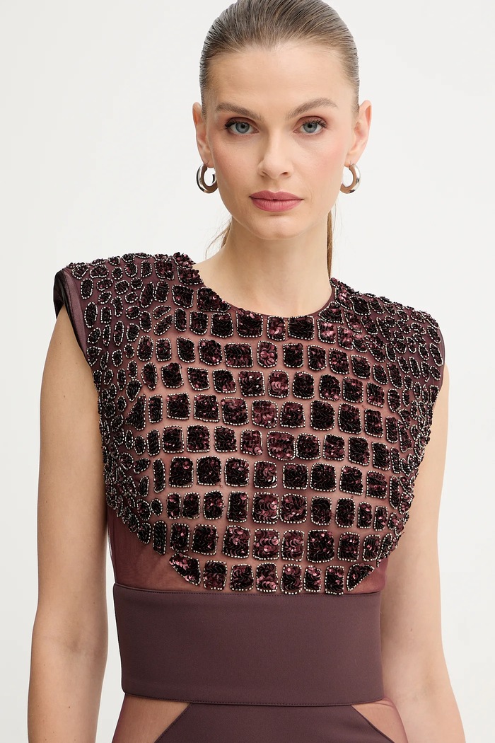 Šaty Elisabetta Franchi burgundské AB83457E2