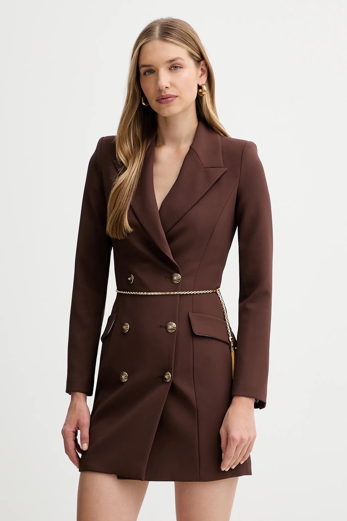 Φόρεμα Elisabetta Franchi μακρύ καφέ AB89657E2