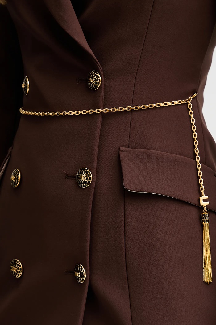 Φόρεμα Elisabetta Franchi AB89657E2 καφέ