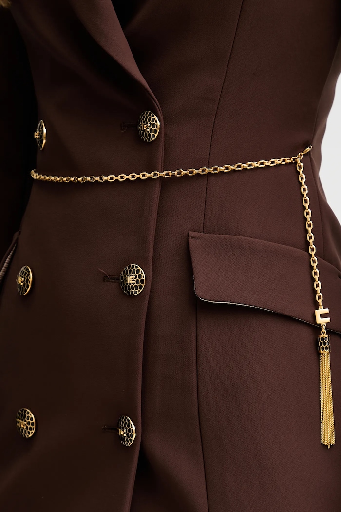 Φόρεμα Elisabetta Franchi AB89657E2 καφέ