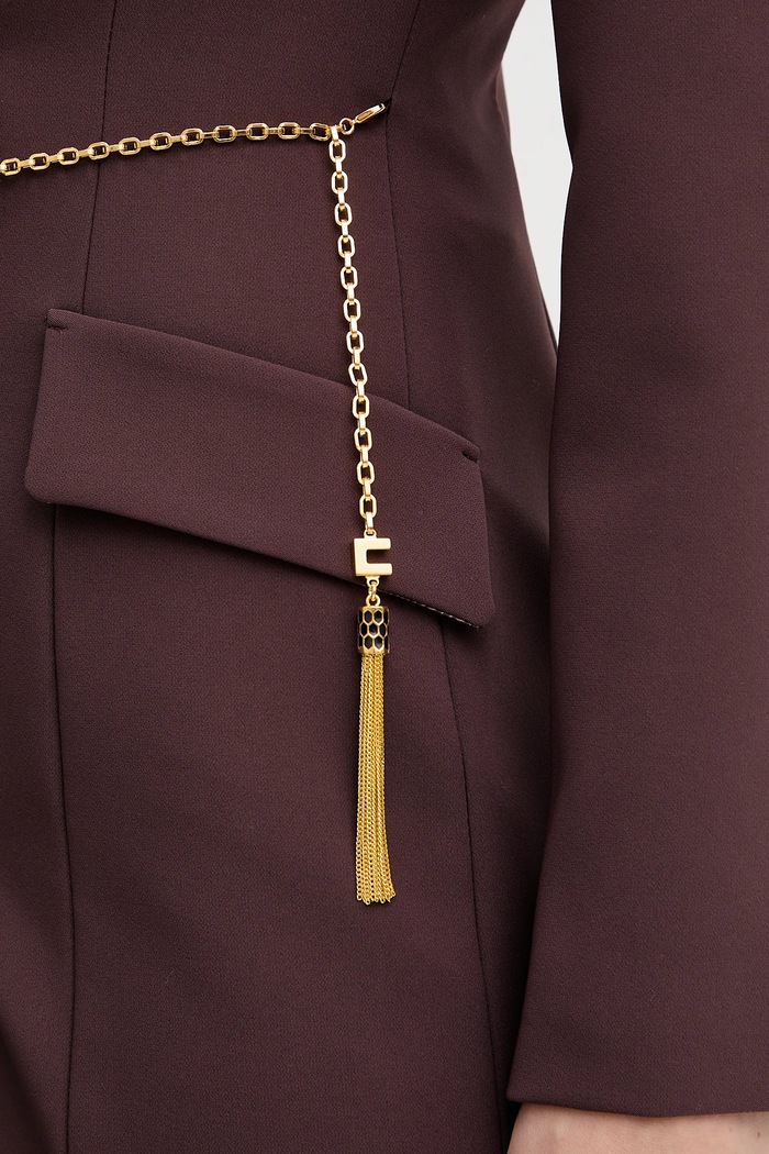 Šaty Elisabetta Franchi AB89657E2 burgundské
