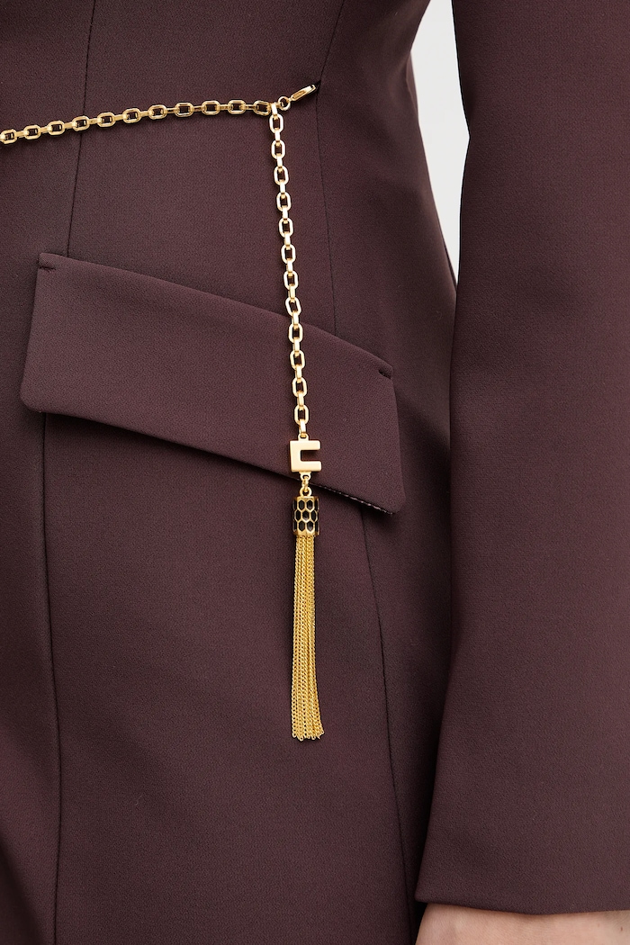 Šaty Elisabetta Franchi AB89657E2 burgundské