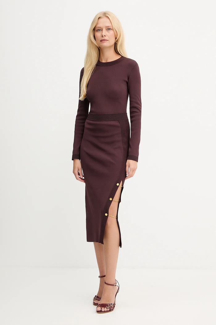 Šaty Elisabetta Franchi AM28S57E2 burgundské AW25