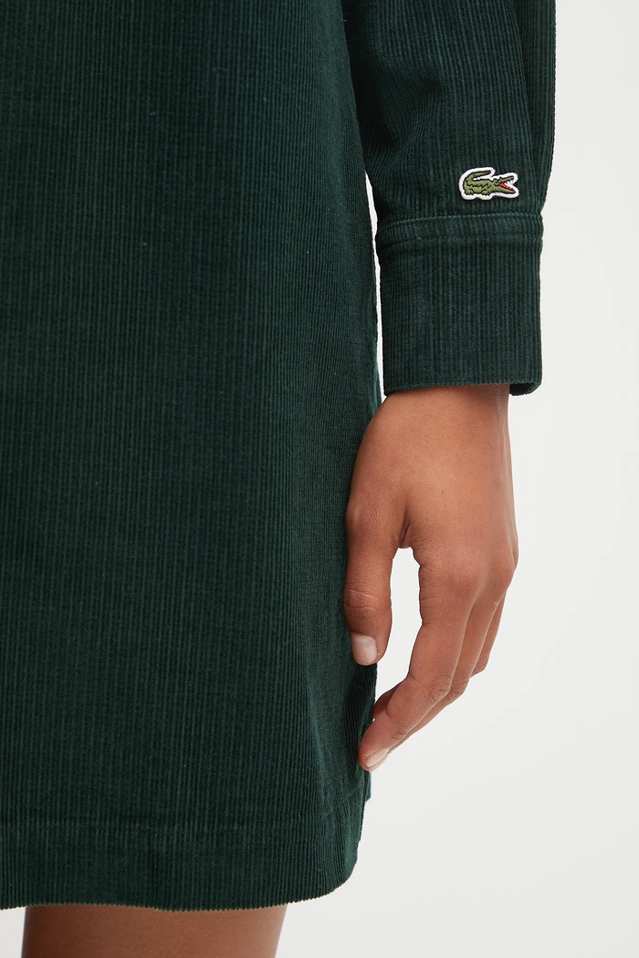 Φόρεμα κοτλέ Lacoste EF5335 πράσινο