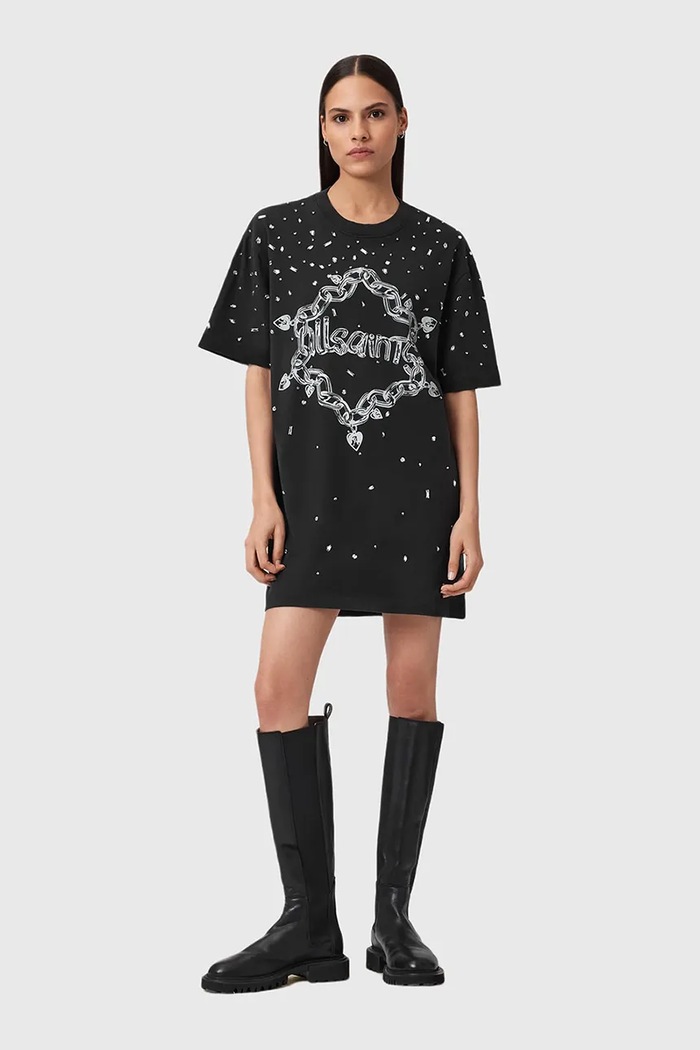 Bavlněné šaty AllSaints DRIP W082DD