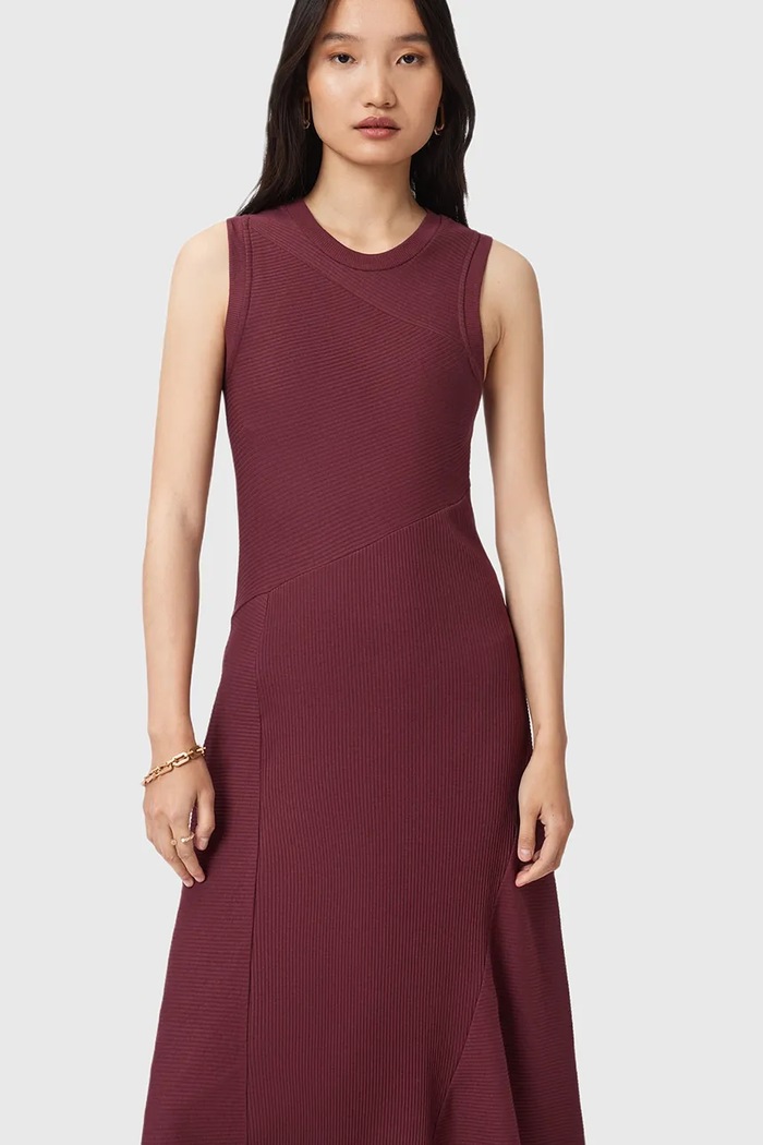 Îmbrăcăminte AllSaints rochie GIA W073DD burgundia