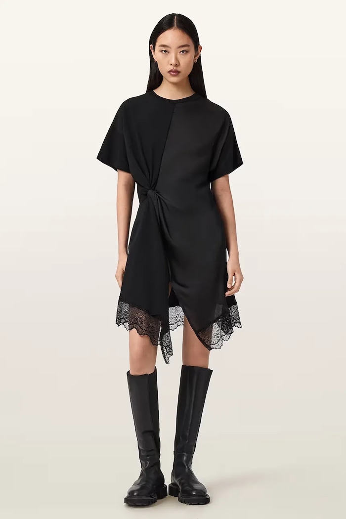 AllSaints rochie LANA negru W097DD