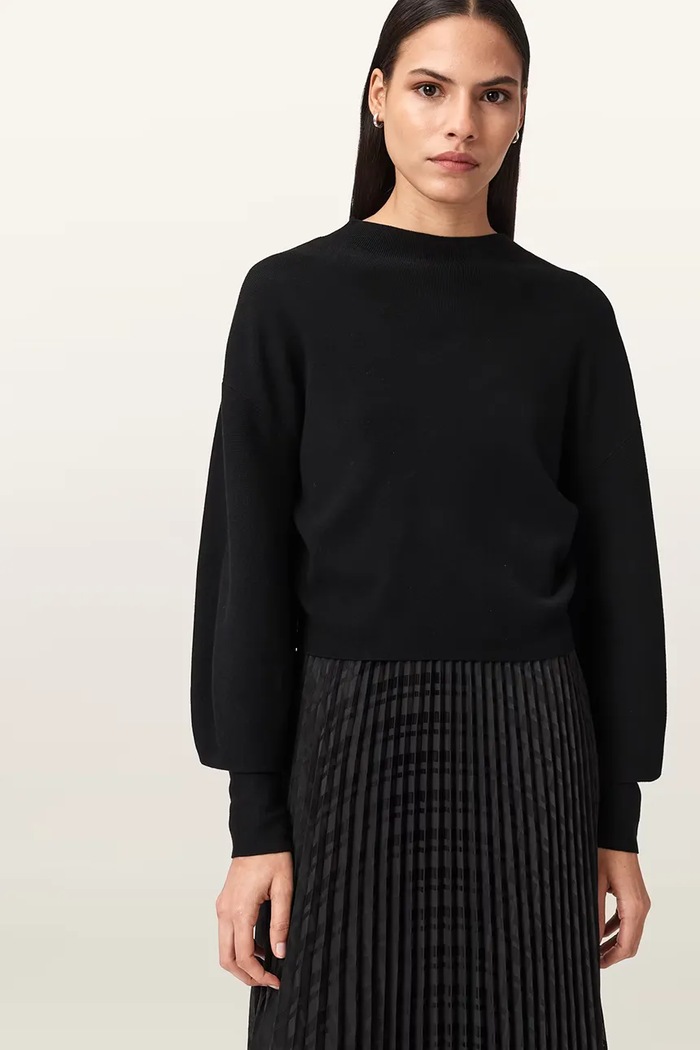 AllSaints rochie pulover din vâscoză negru W064DD