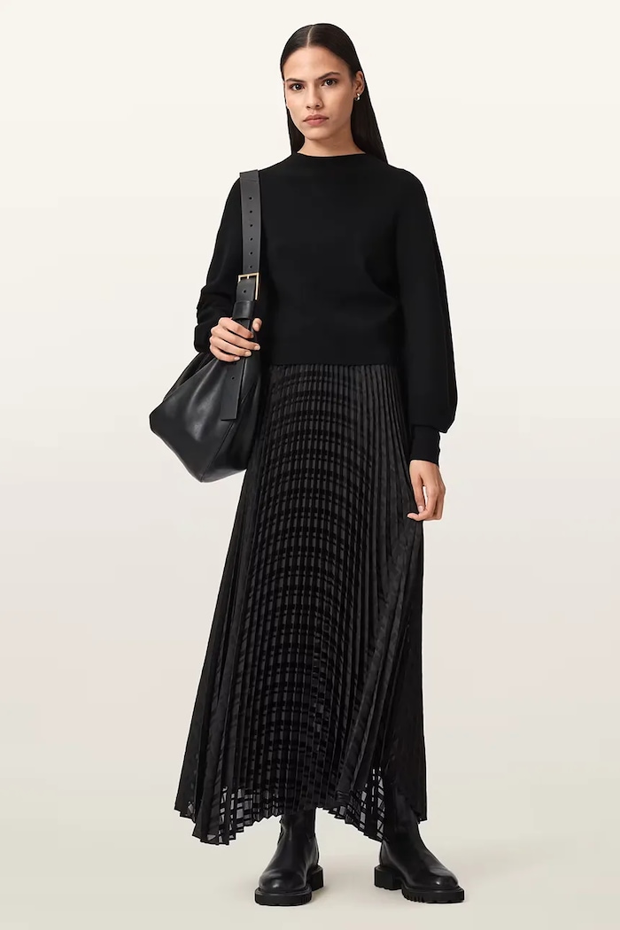AllSaints rochie pulover din vâscoză W064DD