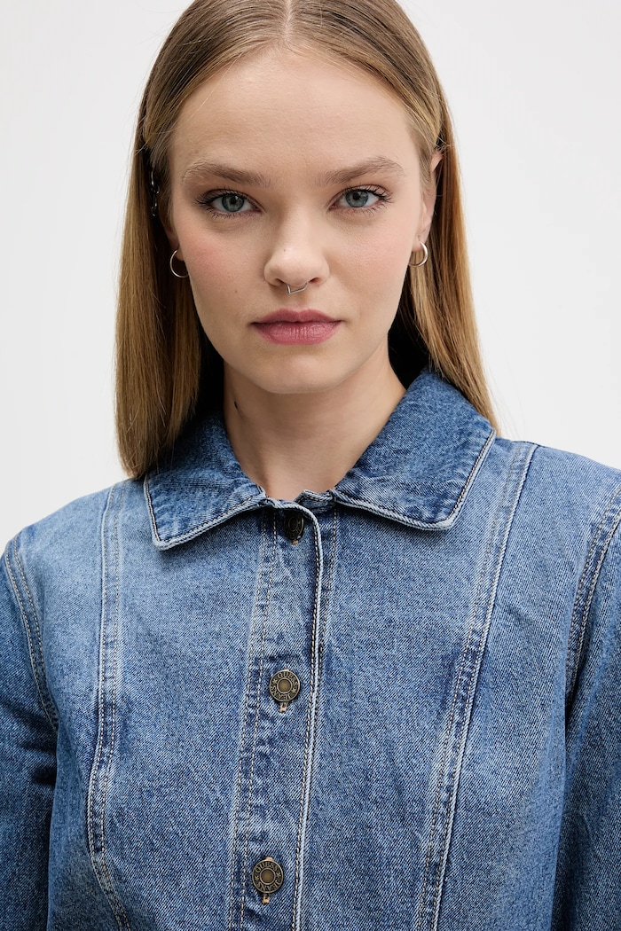 Guess Jeans sukienka jeansowa niebieski W5BK48.D5M48