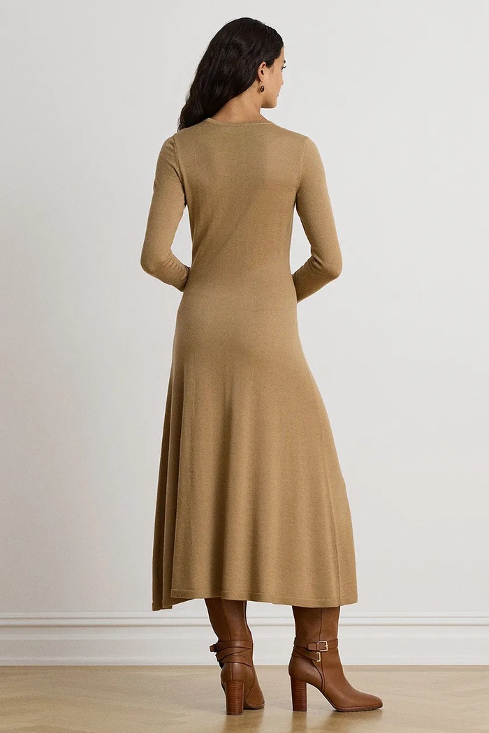 Lauren Ralph Lauren Sukienka bawełniana 200979711 brązowy AW25