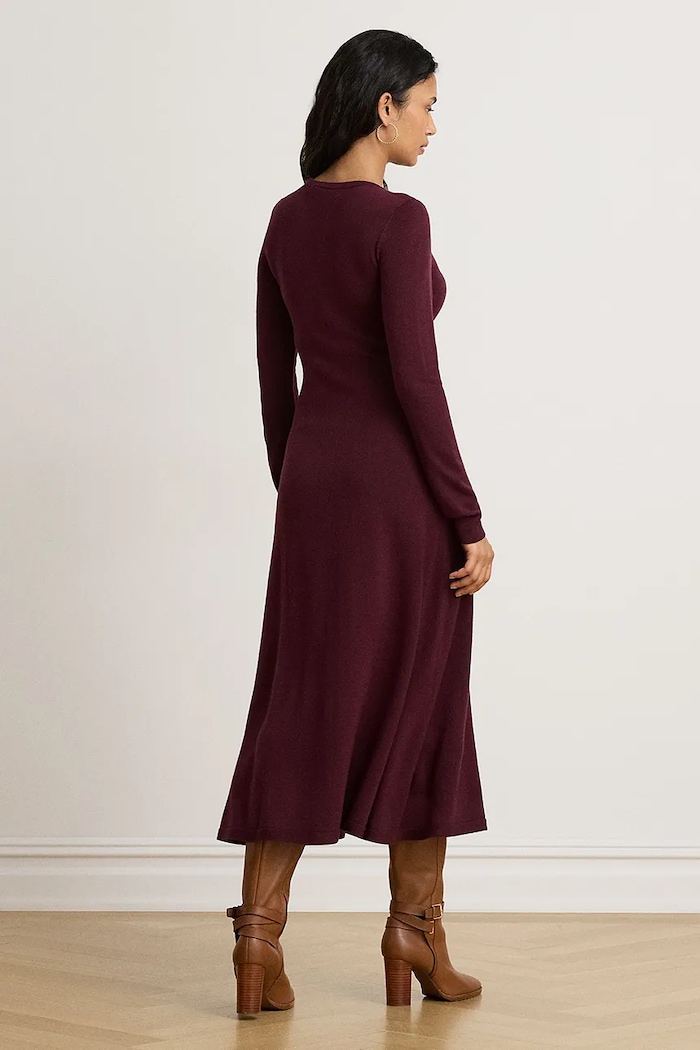 Lauren Ralph Lauren Платье из хлопка 200979711 бордо AW25