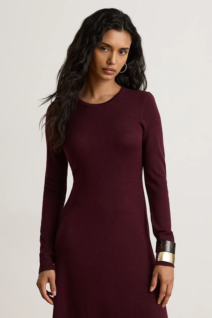 Odzież Lauren Ralph Lauren Sukienka bawełniana 200979711 bordowy