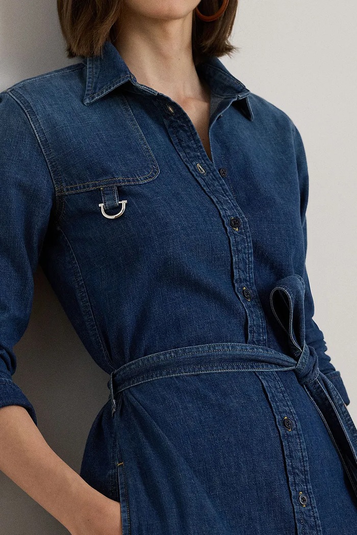 Lauren Ralph Lauren sukienka jeansowa granatowy 200979976