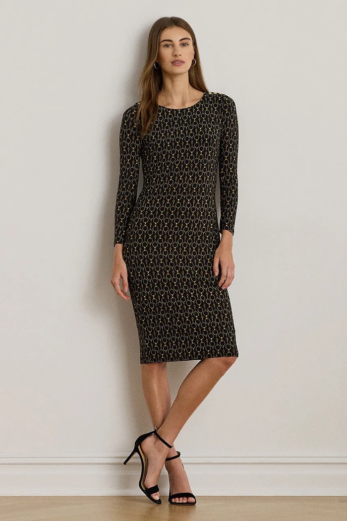 Šaty Lauren Ralph Lauren s elastanom čierna 200980037