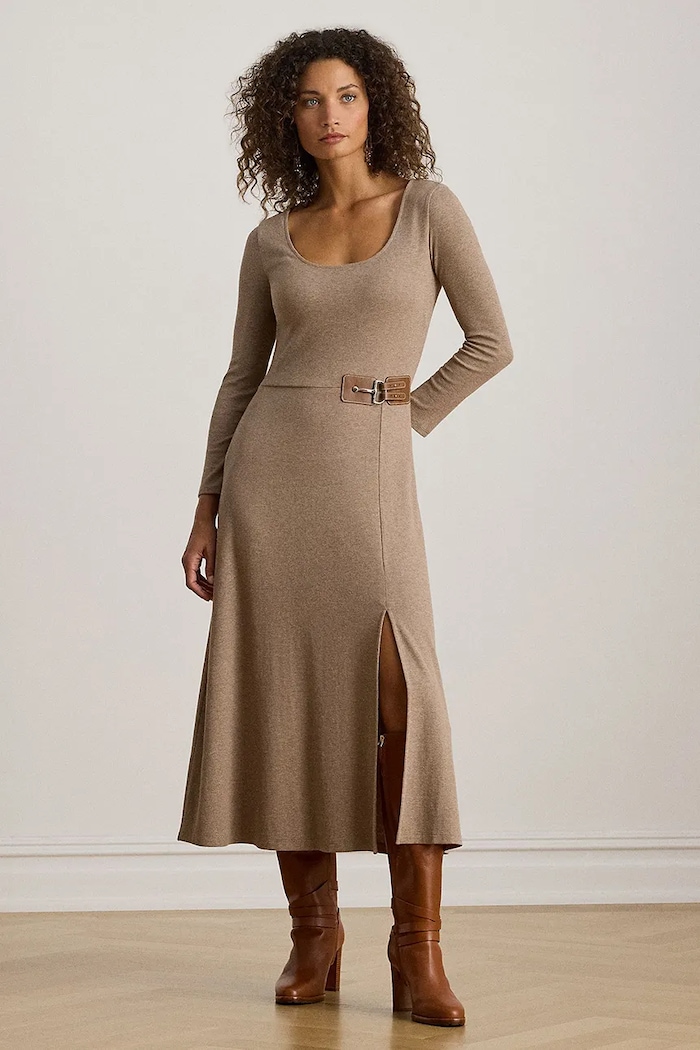 Lauren Ralph Lauren sukienka casual beżowy 200980038