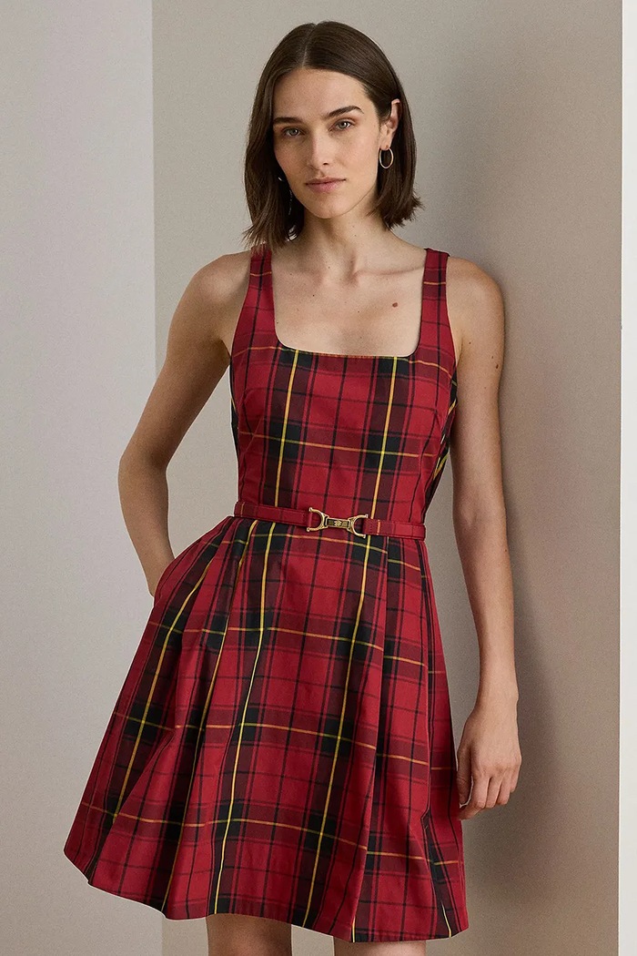 Oblačila Obleka Lauren Ralph Lauren 253979940 rdeča