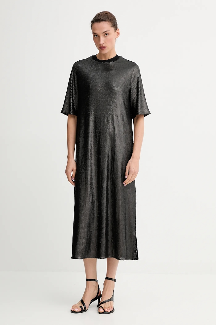 Φόρεμα AllSaints ANNA στρογγυλό μαύρο W066DD