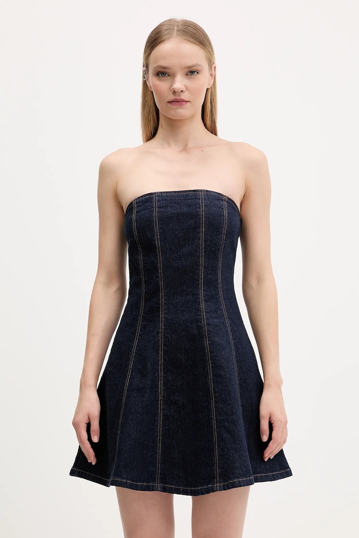 Abercrombie & Fitch sukienka jeansowa z elastanem niebieski KI159.6084.276