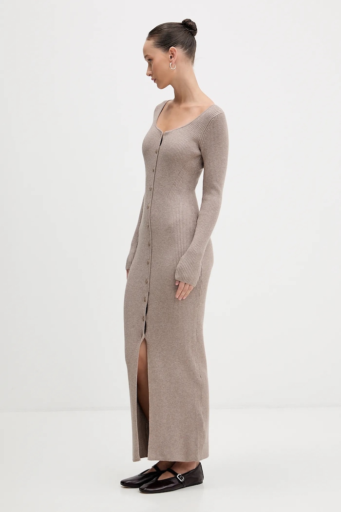 Šaty Abercrombie & Fitch KI159.6293.481 béžová AW25