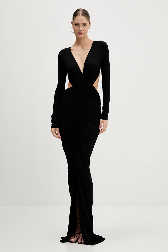 Рокля Rick Owens Lilies Poppy вискоза черен LI02E3507.RV