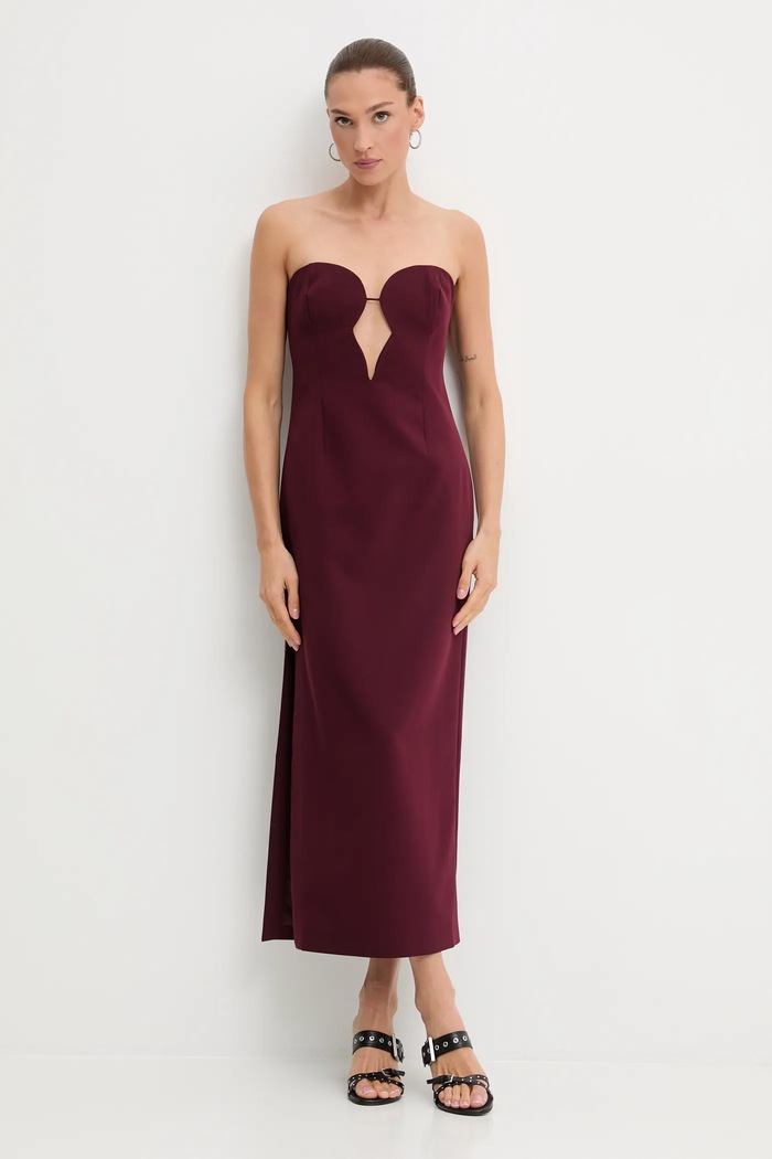 Рокля Bardot 57941DB3 бордо AW25