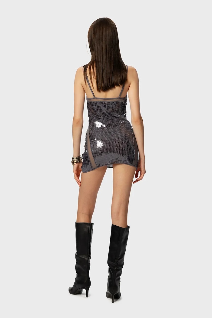 GOD SAVE QUEENS rochie SIRENA DRESS GSQ.171.310 argintiu