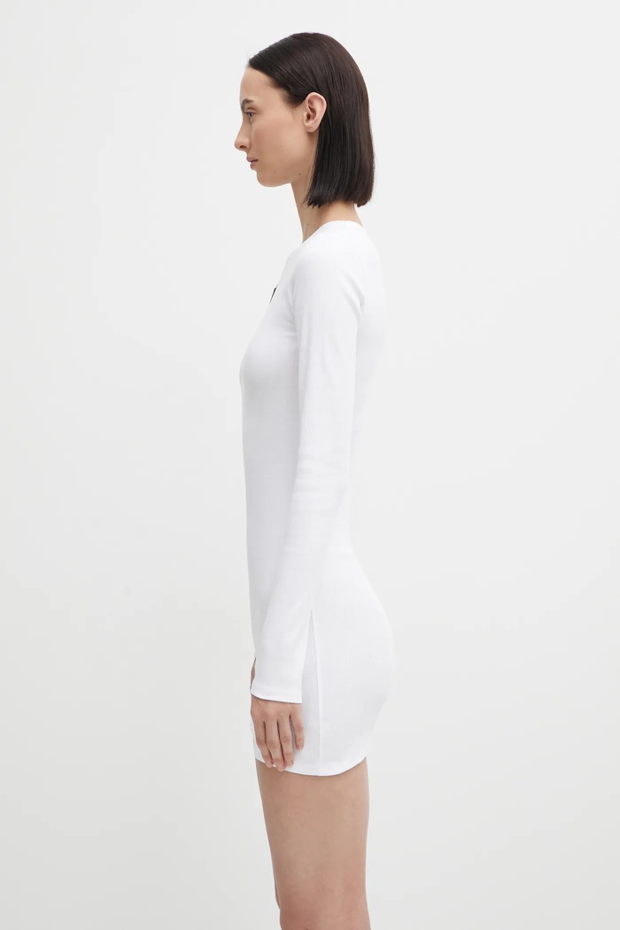 Šaty Marine Serre Moon Logo Ribbed Jersey WDR267ACJER0011 biela AW25