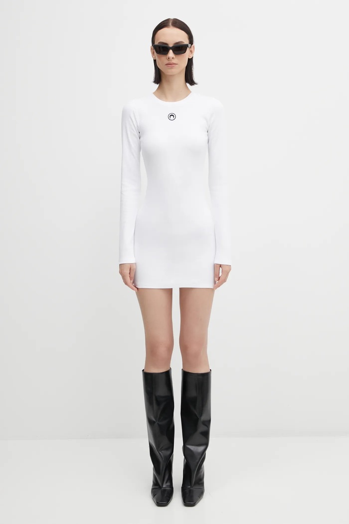 Šaty Marine Serre Moon Logo Ribbed Jersey WDR267ACJER0011