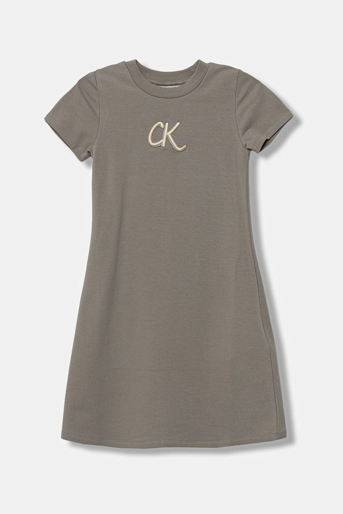 Dívčí šaty Calvin Klein Jeans potisk šedá IG0IG02966.128.170.9BYA