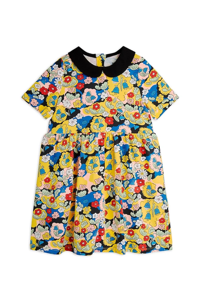 Dječja haljina Mini Rodini Flowers pletivo zlatna 2565010000