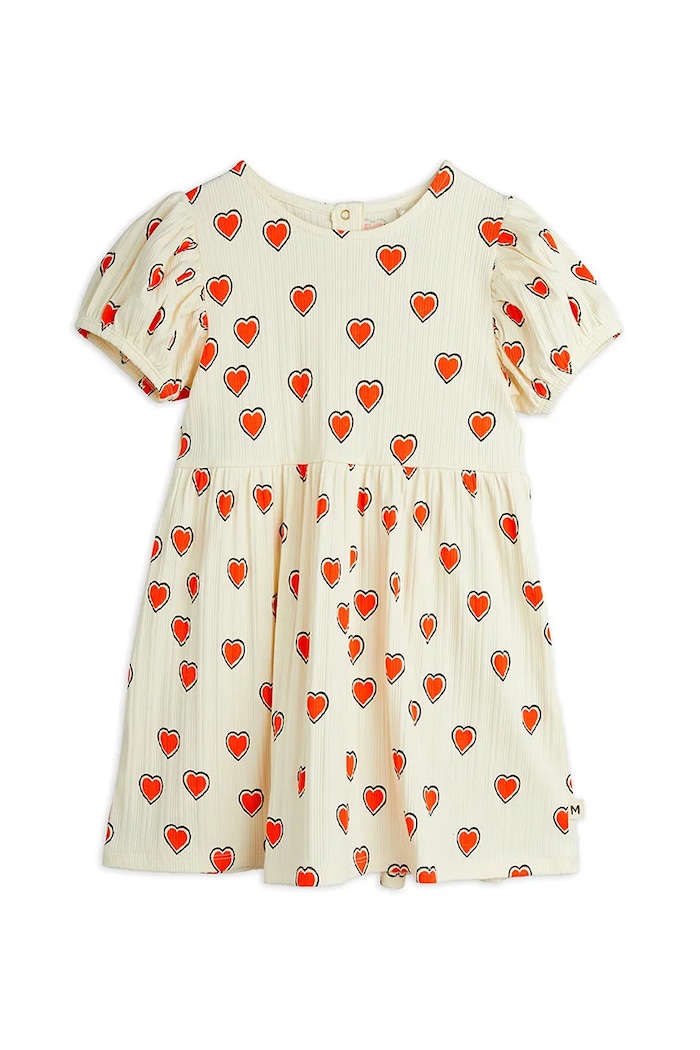 Dječja haljina Mini Rodini Outlined hearts pletivo bež 2565010211