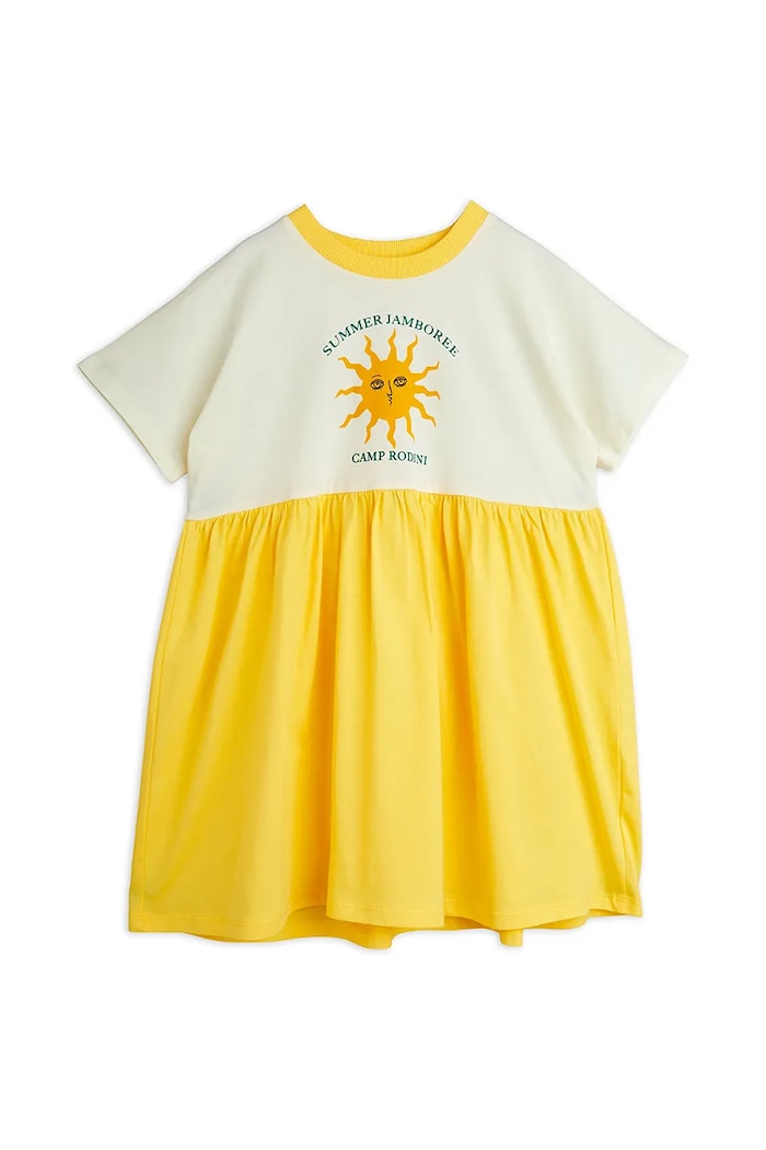 Dívčí šaty Mini Rodini Sun 2565010411 žlutá AW25